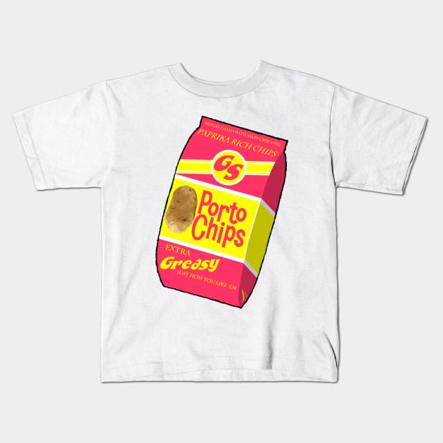 Porto Chips Kids T-Shirt by gigglelumps